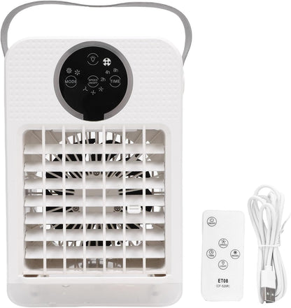  Cocoarm Climatiseur Portable 4 En 1, Refroidisseur Par évaporation De 700 Ml Avec 3 Vitesses, Humidificateur, Fonction D'éclairage Pour Un Usage Personnel Au Bureau Et à Domicile