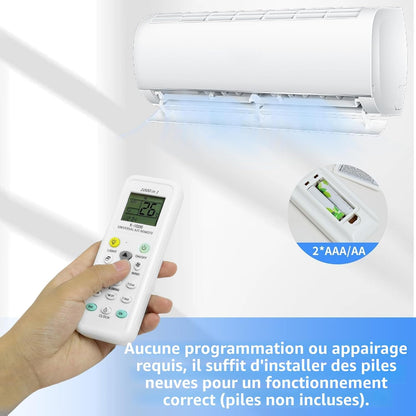  Telecommande Universelle Clim Pour LG, Gree, Midea, Toshiba, Haier, Daikin, Hitachi, Sharp, Samsung, Sanyo, Hisense Et Plus De 1000 Marques, Télécommande Climatiseur Universelle
