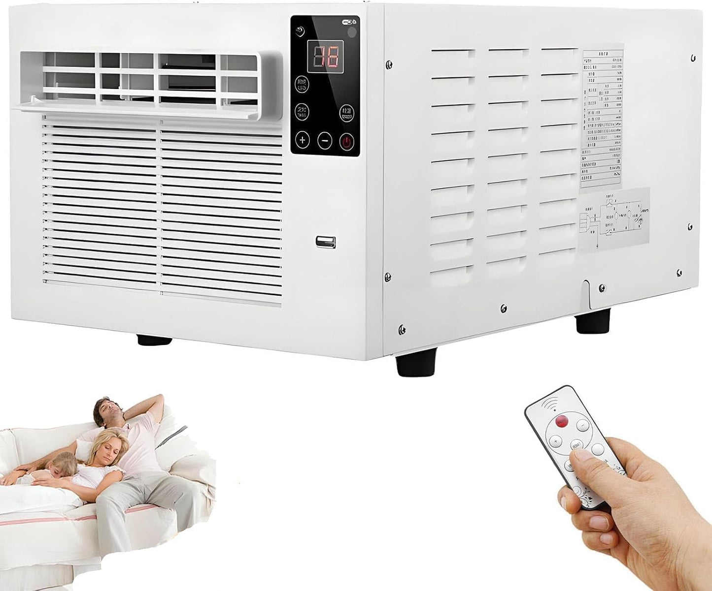  Climatiseur Portable Avec Déshumidificateur, Refroidissement Rapide Pour Le Dortoir De Chambre, Fonctionnement Silencieux, Comprend Tuyau D'échappement Et Tuyau D'évacuation, Configuration Facile Pour