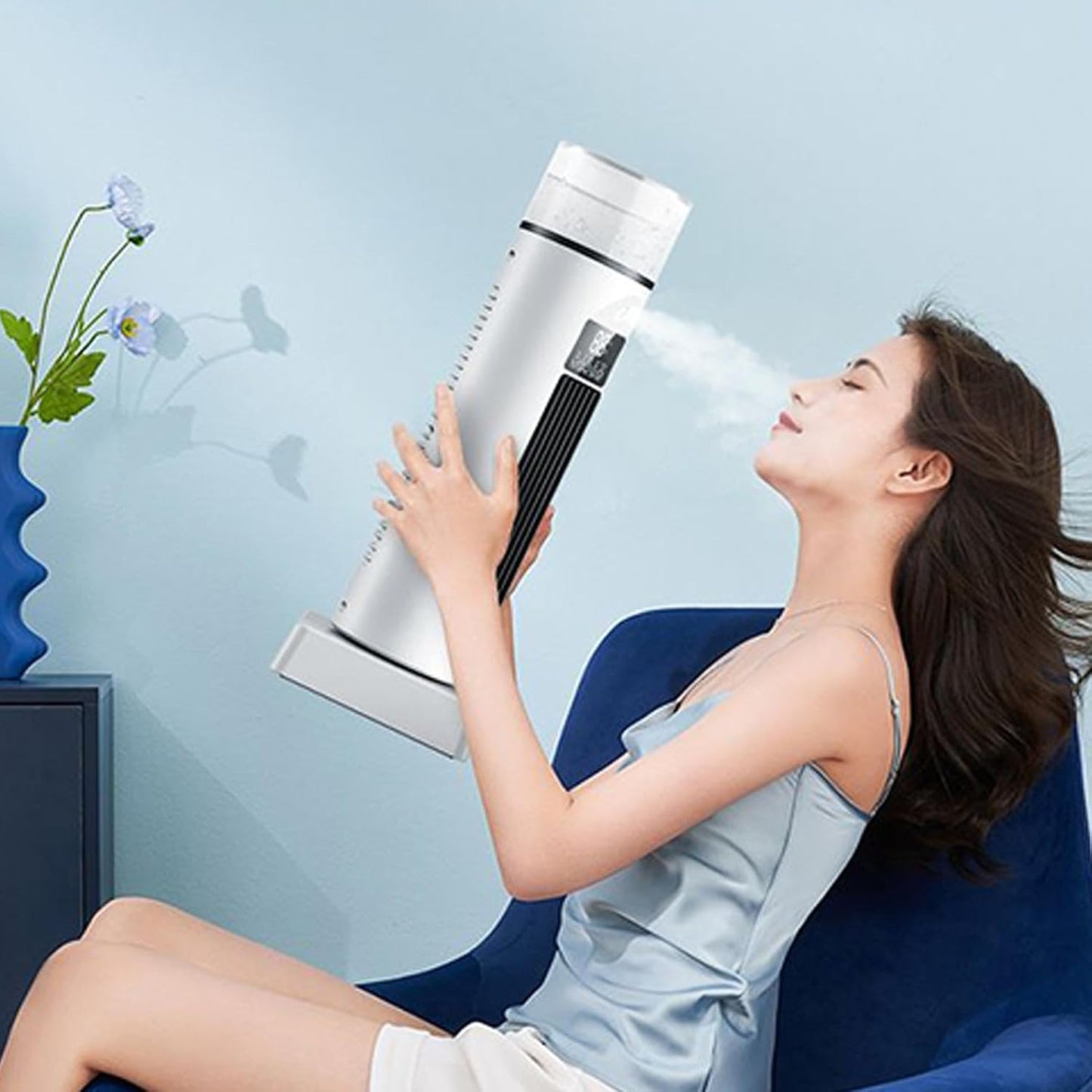  Humidificateur Évaporatif À Vitesses Réglables, Vitesses Réglables Portable, Fonctionnement Intelligent À Distance, Pour Maison Chambre Séjour Garage Camping