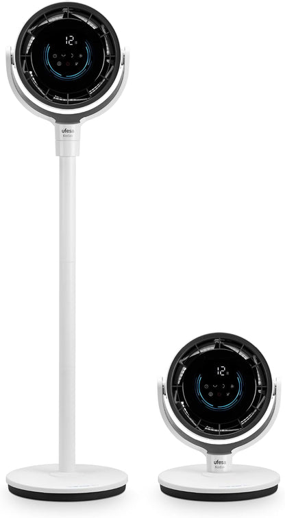  UFESA 3D50 Ventilateur De Circulation D'air Avec Oscillation 3D 360º, Multidirectionnel, 50W, 2 Hauteurs, 3 Vitesses, 3 Modes, 1m Haut, Télécommande, Minuterie, Écran LED, Nero