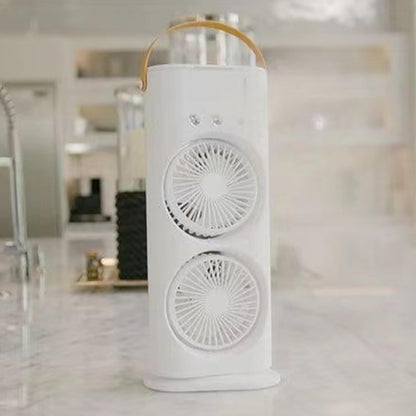  Ventilateur Pulvérisateur Portable à Double Extrémité, Refroidisseur D'air Par évaporation De Lumière LED, Humidificateur Rechargeable Par USB, Ventilateur De Bureau à Double Extrémité Avec