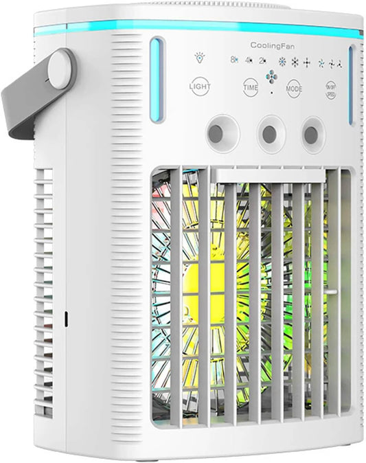 GENERIC Climatiseur Portable 3 En 1, Petit Climatiseur Personnel Avec Réservoir D'eau De 900 ML, Minuterie 2/4 H Et Petit Ventilateur De Refroidissement Avec Oscillation à 70° Pour 1200 ML.