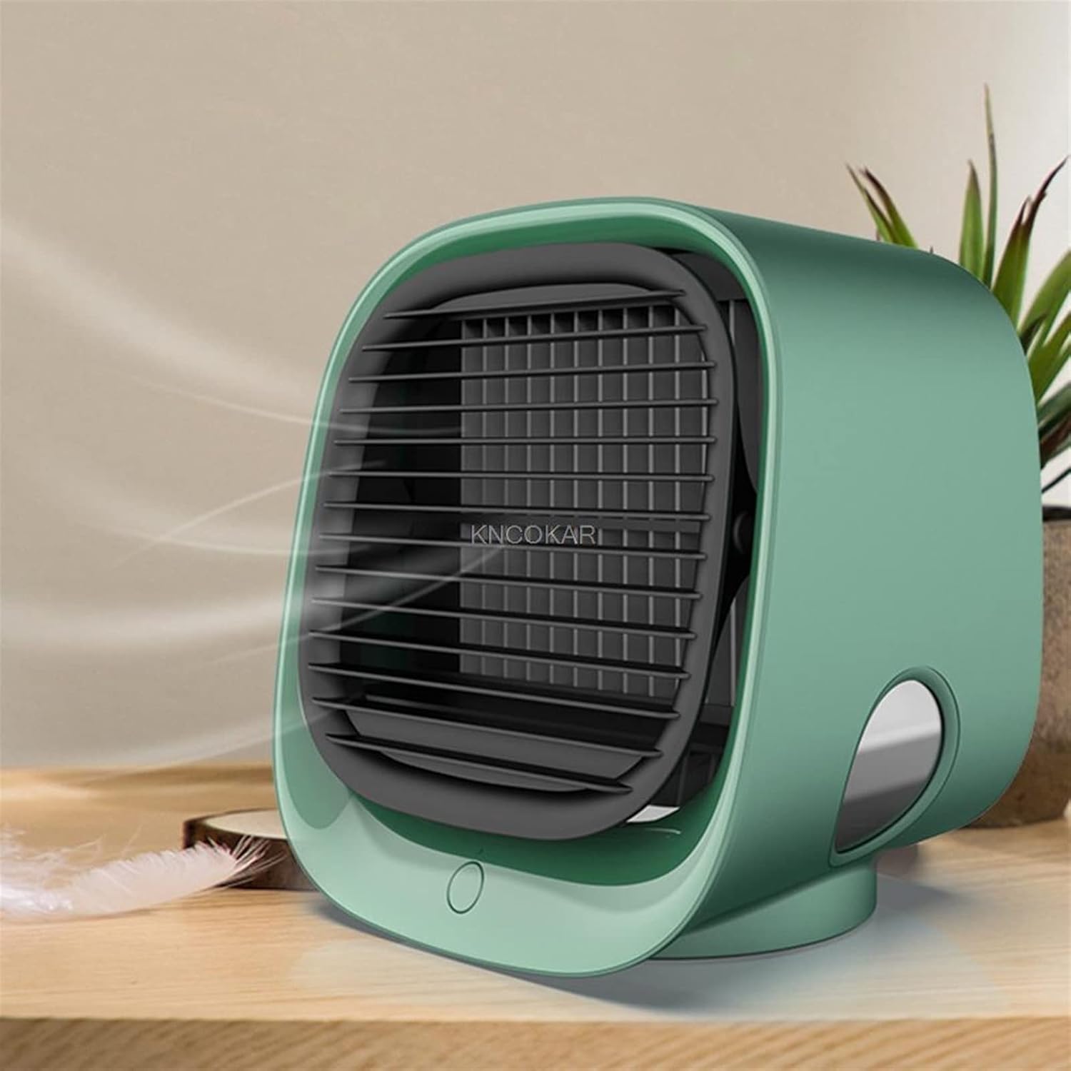  DieffematicKTY Climatiseur Mobile Air Cooler Fan Mini Desktop Air Conditioner With Night Light Mini Water Cooling Fan Humidifier (Color : White)