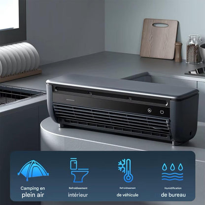  Ventilateur Rafraîchisseur D'Air - Ventilateur Portable Climatiseur - Appareil De Ventilation Trois Vitesses Avec Chargeur Sans Fil Pour Maison Chambre Camping Car Salle De Bain Cuisine Salle De Sport