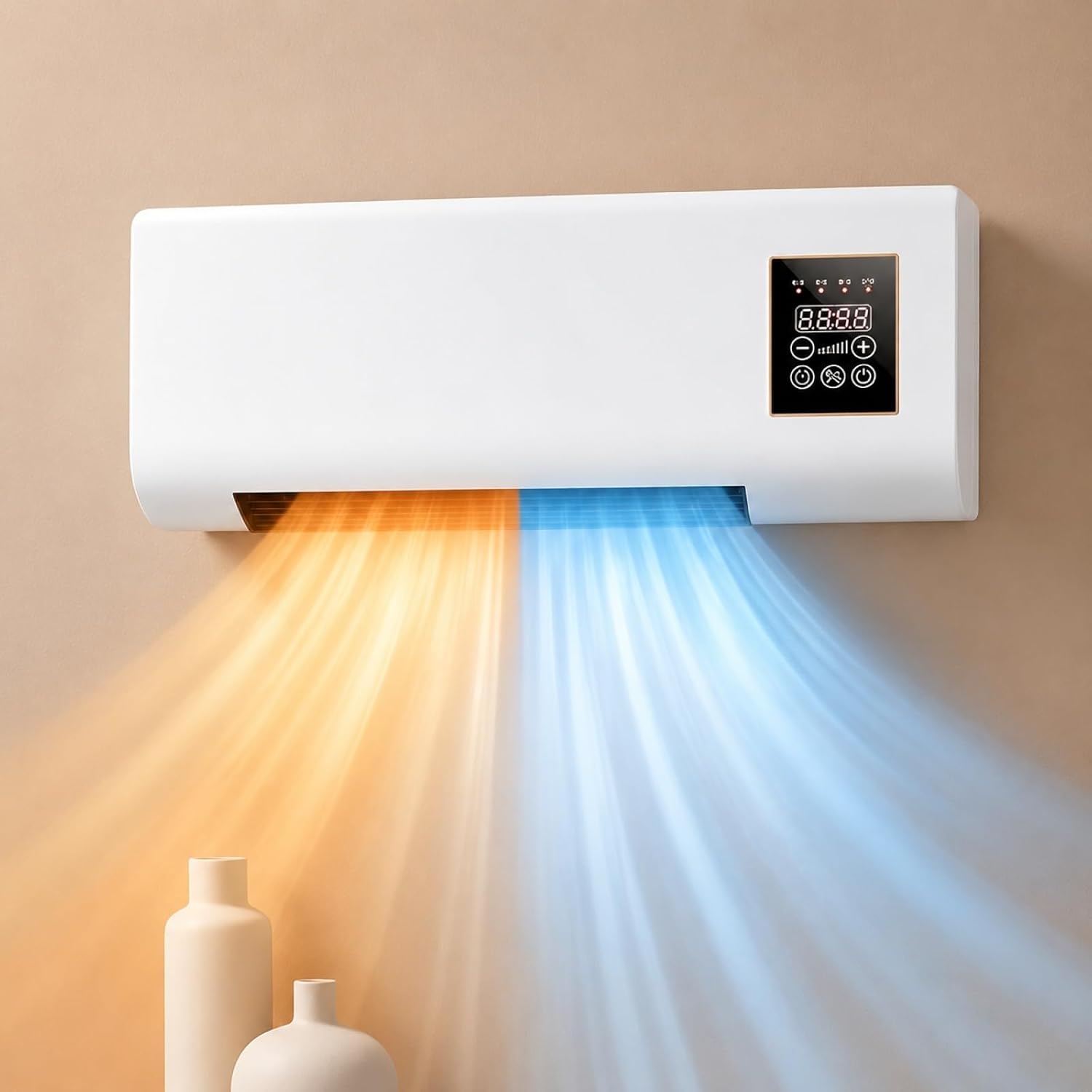  Mini Climatiseur Mural, Unité De Climatisation Portable Avec Télécommande, Chauffage De Refroidissement Silencieux Pour Le Bureau De Chambre à Coucher, Contrôle De Climat Sans Conduit Pour Le Salon à