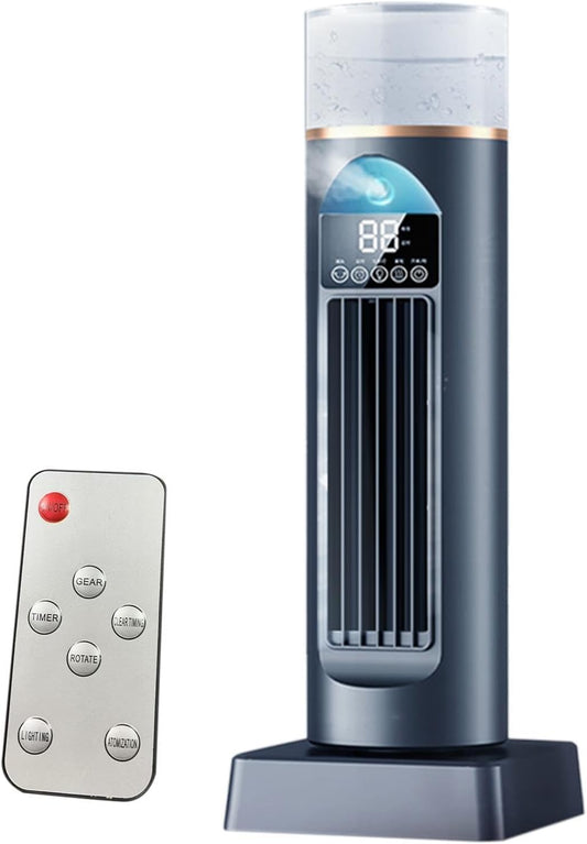 GENERIC Ventilateur De Climatisation Pour Chambre à Coucher | Refroidisseur Oscillant Silencieux à 6 Vitesses Avec Télécommande Et Réservoir D'eau, Minuterie De 6 Heures Pour La Maison, Le Bureau, Le