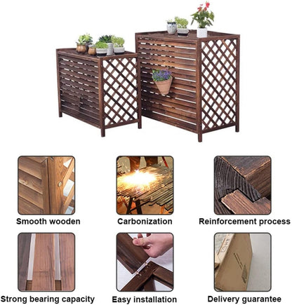  Housse De Protection Pour Climatiseur Extérieur, écran De Confidentialité Décoratif Pour Support De Fleurs, Housse De Protection Pour Climatiseur Central Toutes Saisons