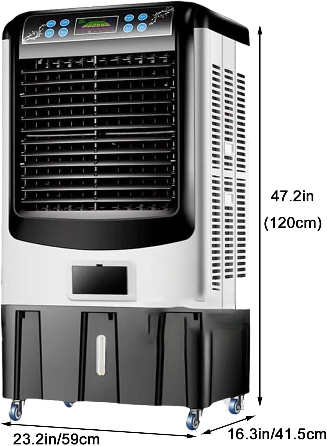  Refroidisseur D'air Par Évaporation, Refroidisseur De Marais 4200 CFM Avec Réservoir De 13,2 Gallons, Refroidisseur D'évaporation Portable Avec Télécommande, Minuterie De 12 Heures, 6 Packs De Glace,