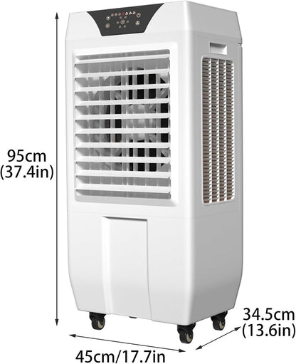 GENERIC Refroidisseur D'air Par évaporation Portable, Refroidisseur De Marais à 3 Vitesses Avec Cristaux De Glace, Idéal Pour Une Utilisation Sur La Terrasse Et Le Garage, Climatiseur Portable économe En
