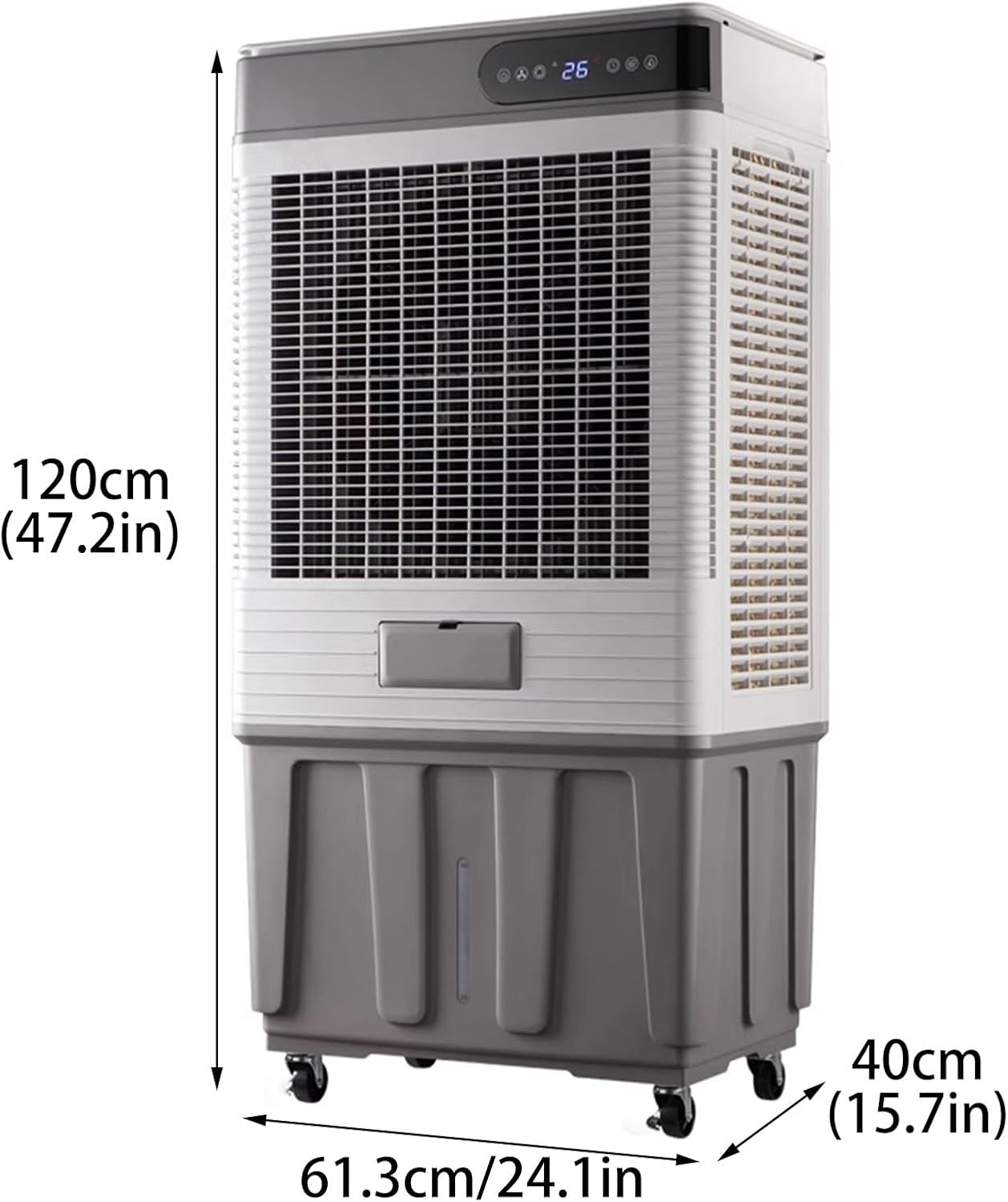  Refroidisseur D'air Évaporatif 3 En 1, Refroidisseur De Marais Avec Minuterie De 12 Heures Et 3 Vitesses, Climatiseur Portable À Double Réservoir Pour Chambre Et Bureau