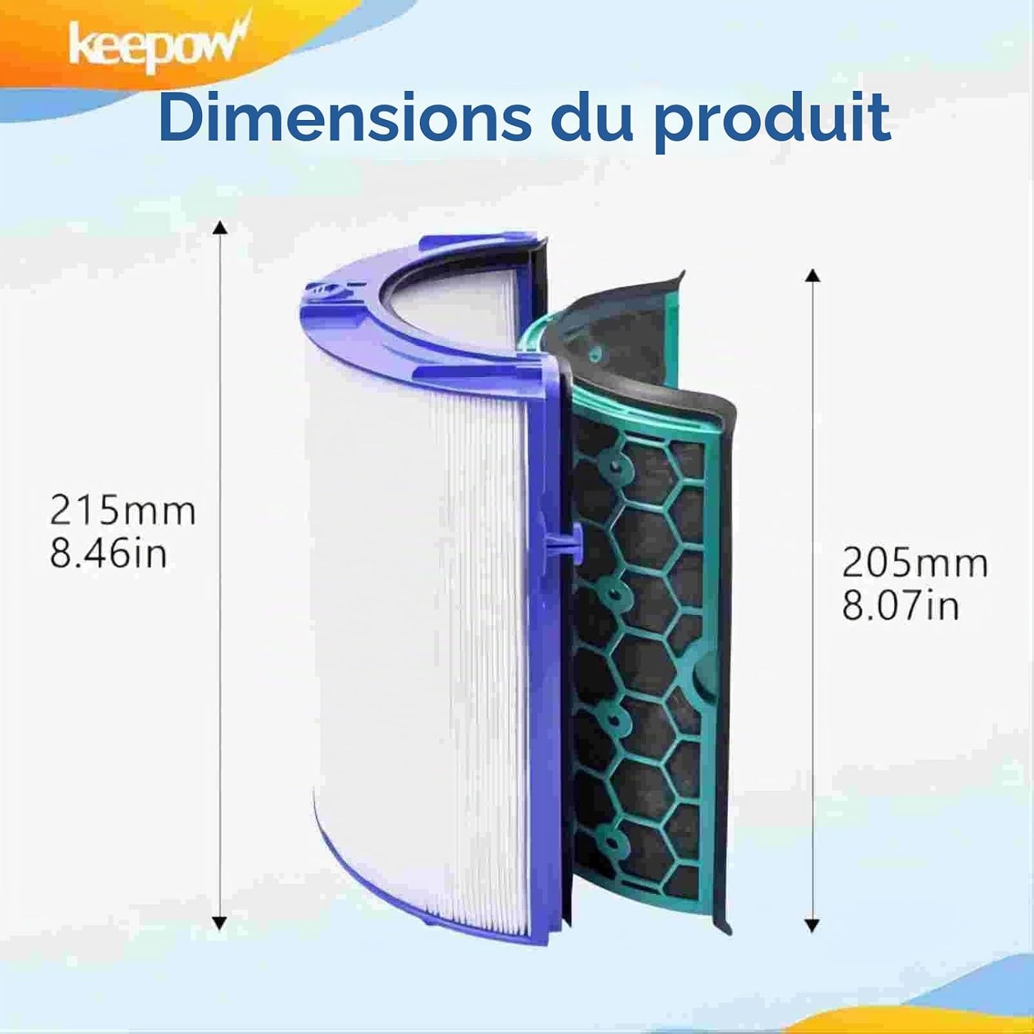  KEEPOW Filtre Pour Dyson Pure Cool Link HP04 TP04 DP04 HP05 TP05 Pure Hot Cool Purificateur Air Accessoires 360° Filtre Système