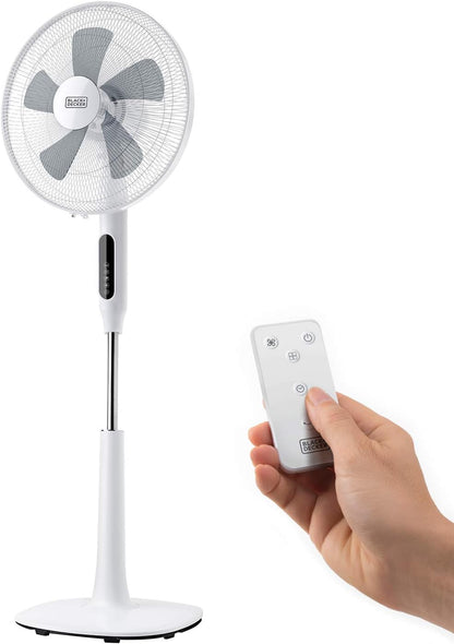 Black & Decker BLACK+DECKER - Ventilateur Sur Pied BXMF75E + 75W | 3 Vitesses | Écran Digital | Oscillant | Télécommande | Brumisateur
