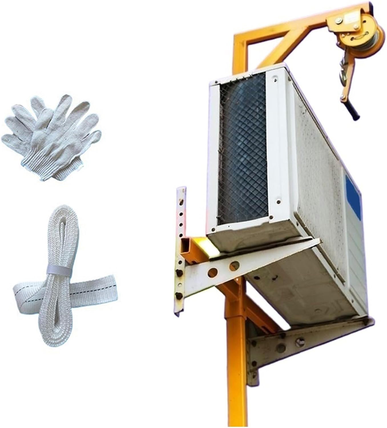 Kit De Levage De Climatiseur Robuste - Treuil Manuel Et Support D'une Capacité De 300 Kg, équipement D'installation CVC Essentiel, Treuil Autobloquant De 10 M Pour Une In