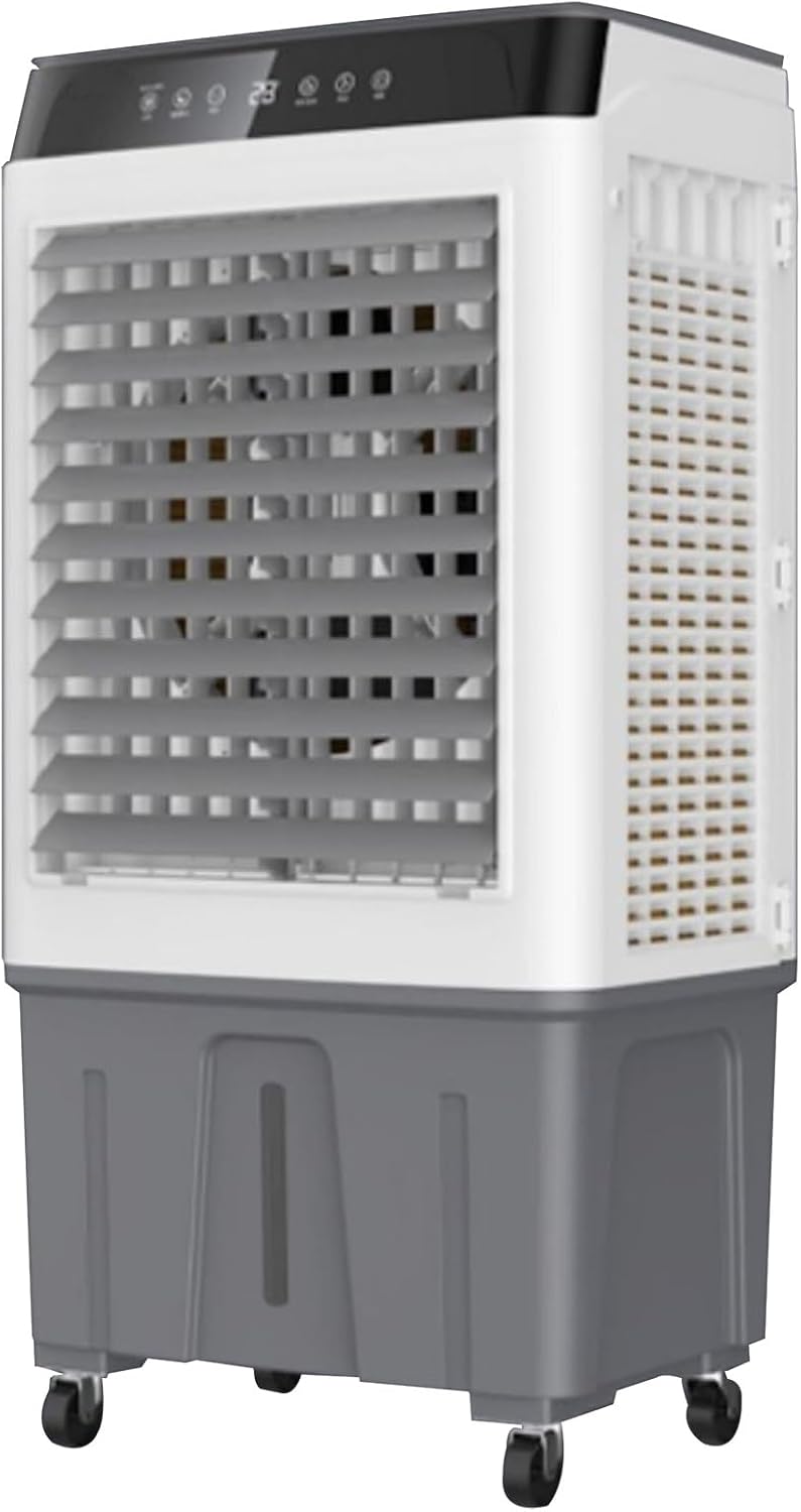  Climatiseur Portable Swamp Cooler, Refroidisseur Par évaporation Avec 4 Blocs De Glace, Oscillation à 90°, Pour Garage, Cour Et Usage Commercial