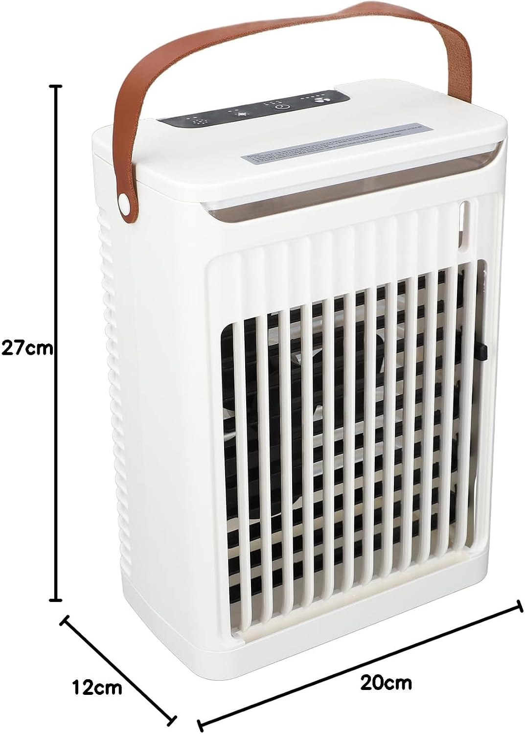 Climatiseur Portable, Humidificateur, Refroidisseur D'air, Refroidissement Efficace, 2 Brumes Froides, Ventilateur à 5 Vitesses, 7 LED, Mini Prise USB, Pour Maison, Bureau,