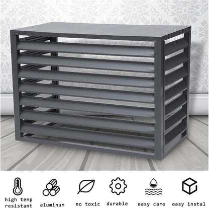  Housse De Climatiseur Extérieur Et écran De Clôture – Volets En Alliage D'aluminium Avec Support En Métal Pour Plantes Anti-corrosion – Convient Aux Unités 1,5P.