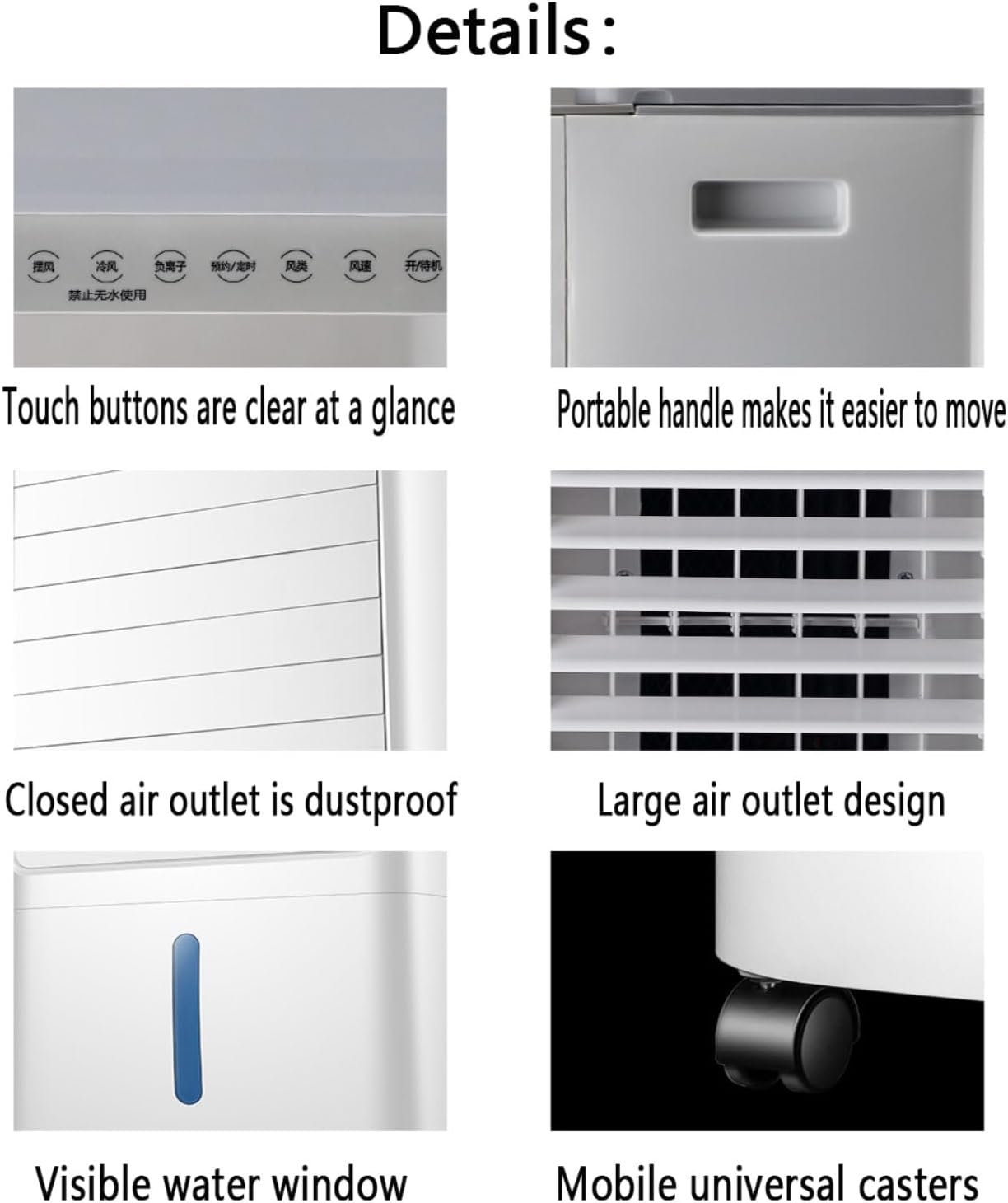 GENERIC Climatiseur Portable à évaporation Avec 3 Vitesses Et 3 Modes, Oscillation à 60°, Réservoir De 5 L, Ventilateur De Refroidissement Avec Télécommande, Sans Tuyau, Unité De Climatisation Pour