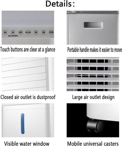 GENERIC Climatiseur Portable à évaporation Avec 3 Vitesses Et 3 Modes, Oscillation à 60°, Réservoir De 5 L, Ventilateur De Refroidissement Avec Télécommande, Sans Tuyau, Unité De Climatisation Pour