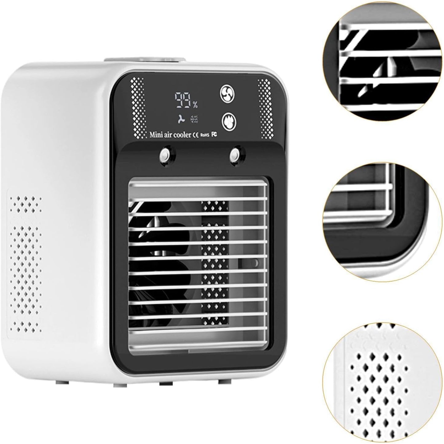  MagiDeal Climatiseur Portable Pour Chambre à Coucher, Refroidisseur D'air Pour Pièce, Silencieux, Ventilateur De Refroidissement De Bureau