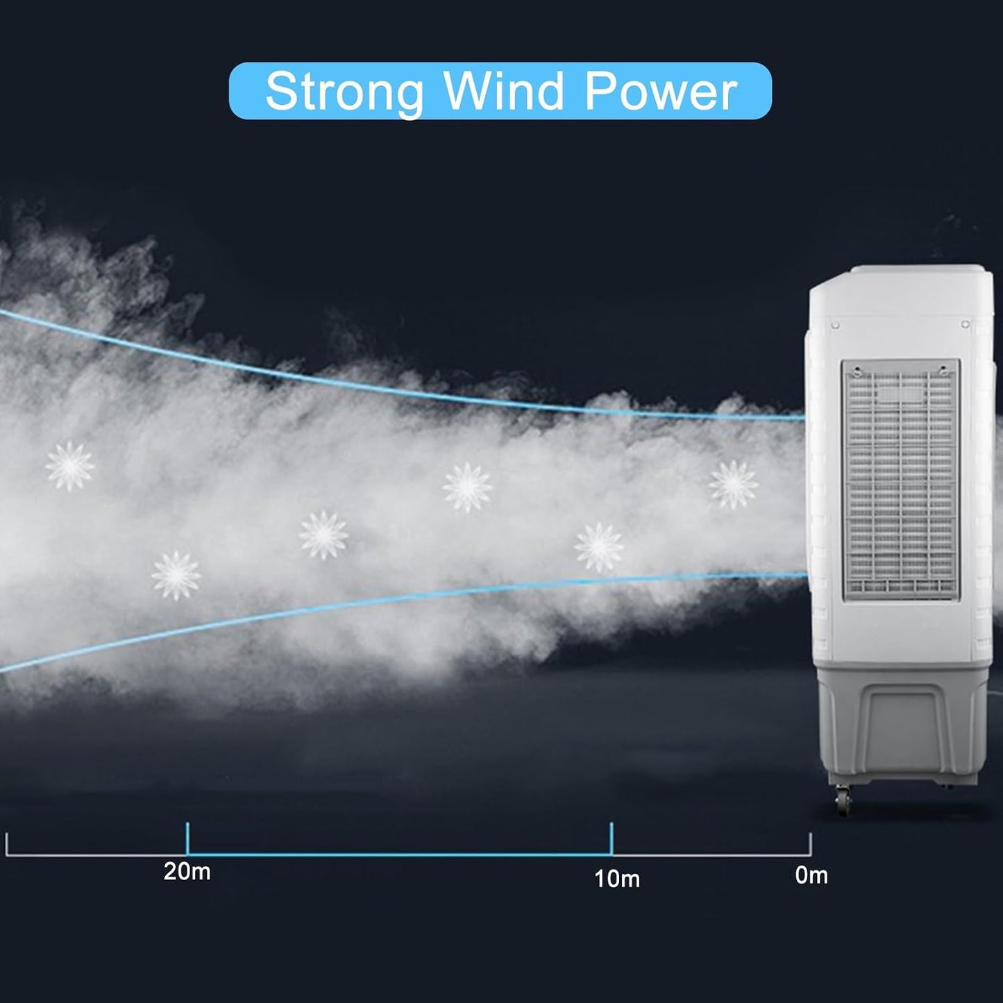 GENERIC Refroidisseur D'air Par évaporation Avec Grand Réservoir, 3 Vitesses, Oscillation Automatique Pour Bureau, Garage, Atelier De Refroidissement