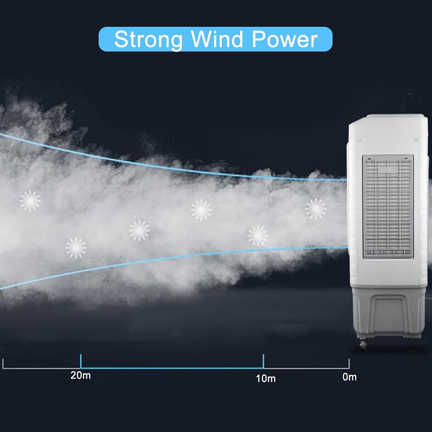 GENERIC Refroidisseur D'air Par évaporation Avec Grand Réservoir, 3 Vitesses, Oscillation Automatique Pour Bureau, Garage, Atelier De Refroidissement