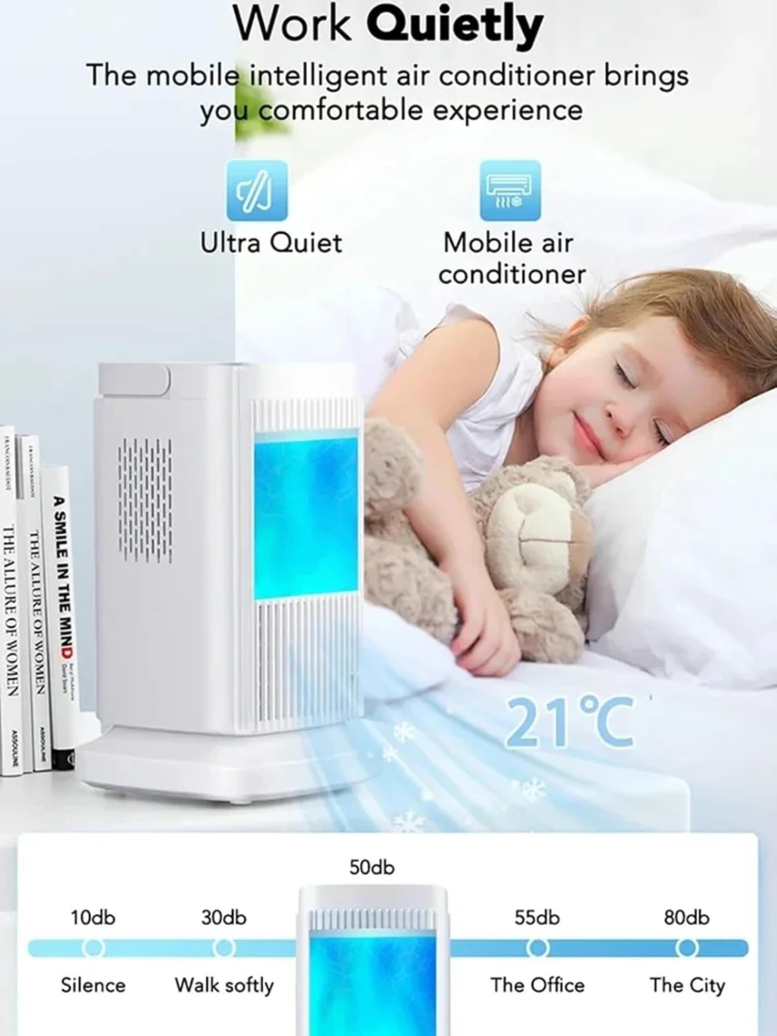  Climatiseur Portable, Refroidisseur D'air 4 En 1, Refroidisseur D'air De Réfrigération À Semi-conducteur Pour Ventilateur De Refroidissement Silencieux Sans Eau