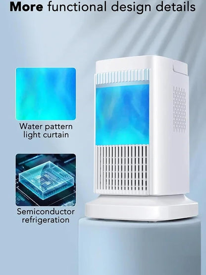  Climatiseur Portable, Refroidisseur D'air 4 En 1, Refroidisseur D'air De Réfrigération À Semi-conducteur Pour Ventilateur De Refroidissement Silencieux Sans Eau