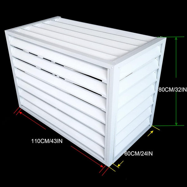 GENERIC Clôture Cachette En Alliage D'aluminium Pour Climatiseur Avec Housse De Pluie – Unité De Climatisation Intérieur/extérieur R, Blanche, Parfaite Pour Dissimuler Et Décorer Vos Unités De Climatisation