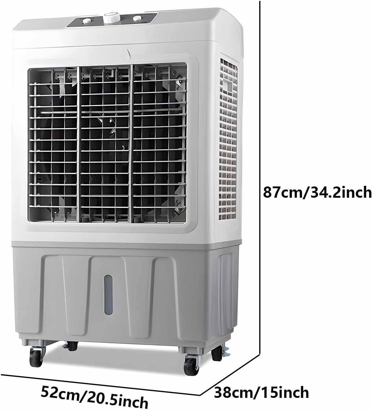  Refroidisseur D'air Par évaporation Portable Avec Grand Réservoir D'eau De 45 L, Refroidissement à Haute Efficacité Pour L'intérieur Et L'extérieur