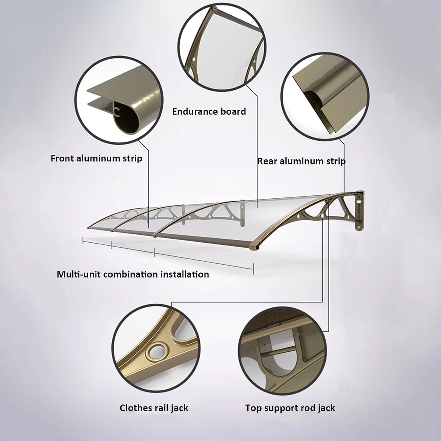  Housse De Protection Pour Climatiseur Extérieur En Alliage D'aluminium Résistant Aux Intempéries - Protection Contre La Pluie - Déflecteur D'unité De Condensateur Pour Toutes Les Saisons