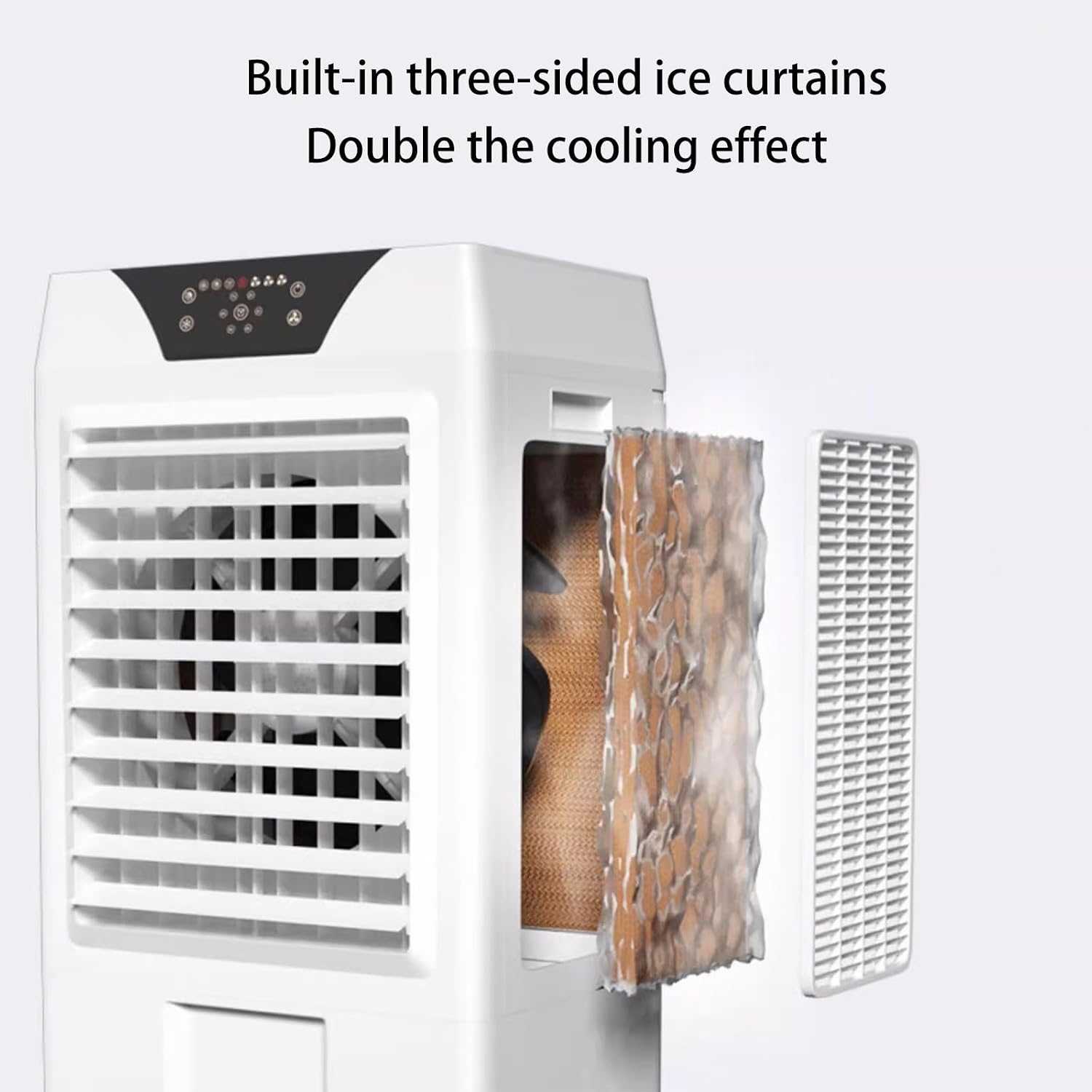 GENERIC Refroidisseur D'air Par évaporation Portable, Refroidisseur De Marais à 3 Vitesses Avec Cristaux De Glace, Idéal Pour Une Utilisation Sur La Terrasse Et Le Garage, Climatiseur Portable économe En