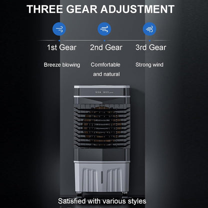  Refroidisseur D’air Évaporatif Portable, 40–50L Refroidissement Par Eau Avec Télécommande, Swamp Cooler 3 Vitesses, Minuterie 12H, Oscillation 120° Pour Garage Et Pièce(80x49x35cm)