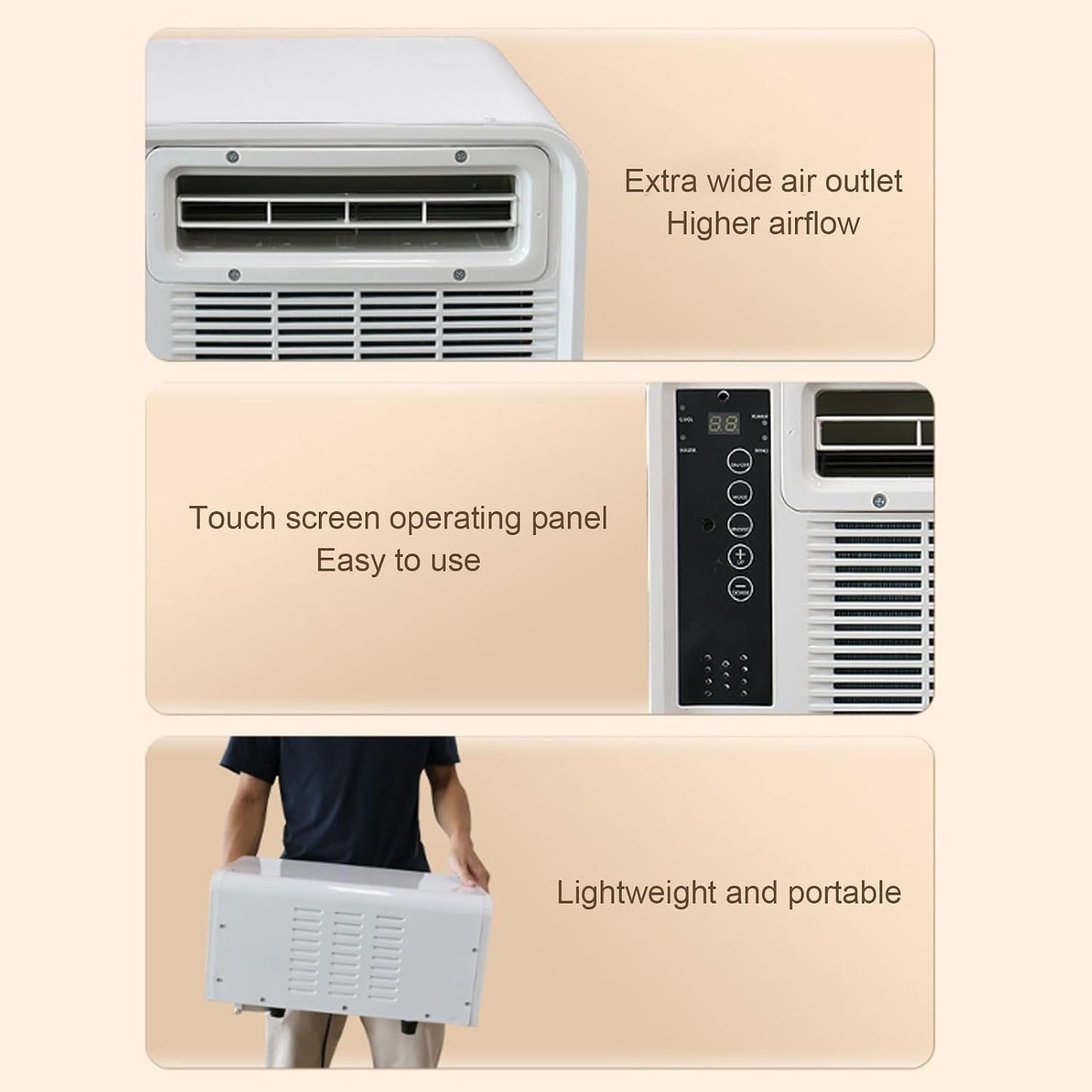  Climatiseurs Portables, Climatiseur à Faible Bruit Unité De Refroidissement Silencieuse Unité De Climatisation Personnelle Avec TéléCommande De Commande Vocale Pour Le Camping RV