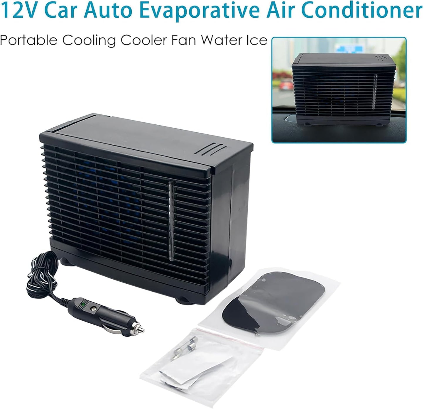 Climatiseur De Voiture Portable - Refroidisseur D'air Portable Pour La Voiture - 12v Appliance De Refroidissement Par évaporation De L'eau Pour Camion RV Trip Trip Basement Garage