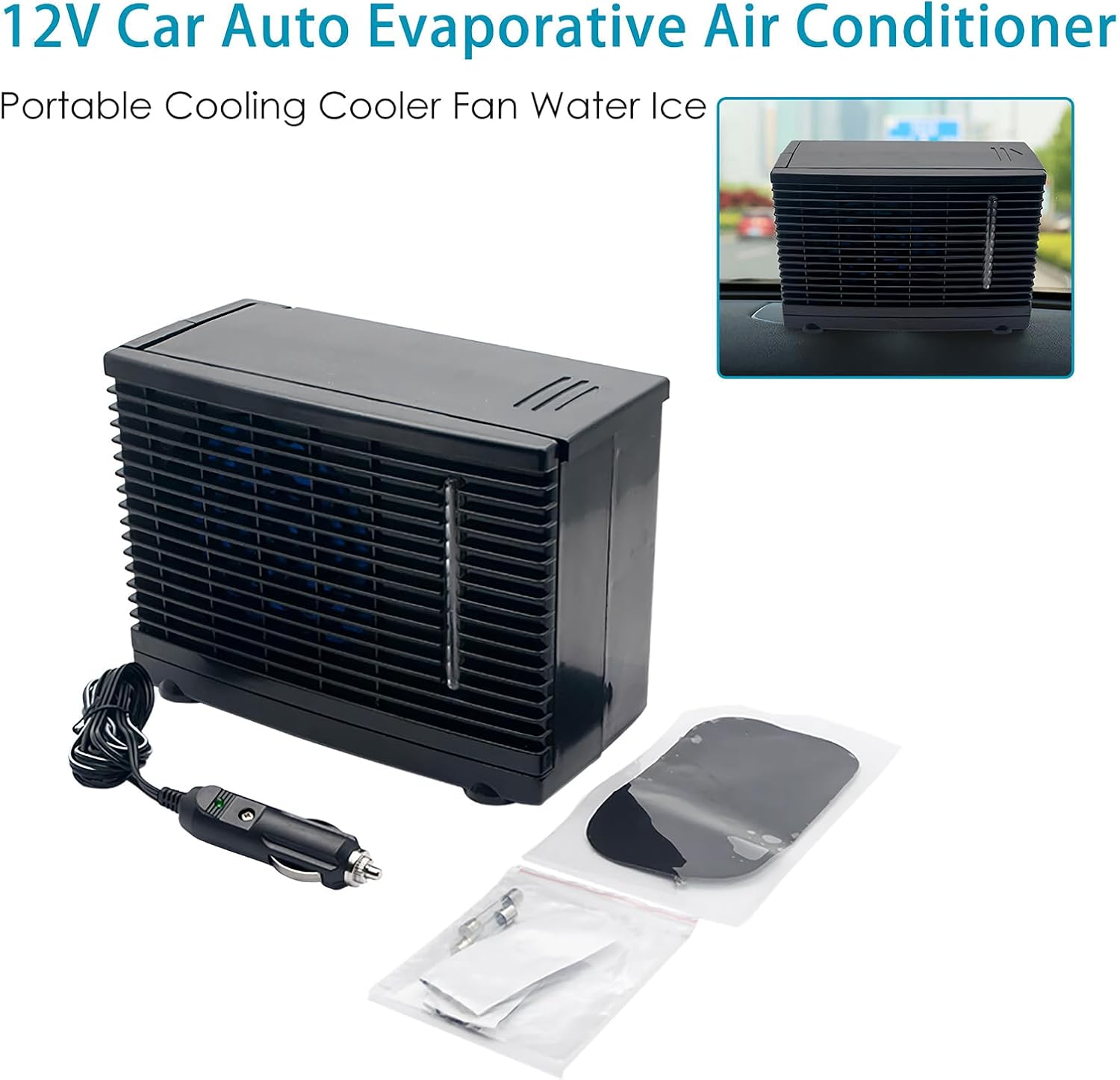  Climatiseur De Voiture Portable - Refroidisseur D'air Portable Pour La Voiture - 12v Appliance De Refroidissement Par évaporation De L'eau Pour Camion RV Trip Trip Basement Garage