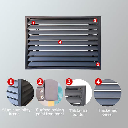 GENERIC Housse De Protection En Aluminium Pour Climatiseur Extérieur – Élégant écran De Clôture Autonome à Persiennes, Séparateur De Climatisation Résistant Aux Intempéries, Assemblage Facile Pour Décoration