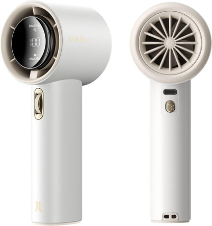  JISULIFE Ventilateur Portable à Main,Mini Ventilateur Turbo Réglable En Vitesse(de 1 à 100),Batterie De 5000mAh Avec Corps En Métal,Affichage Numérique,pour Femmes Hommes Voyage/Extérieur-Gris