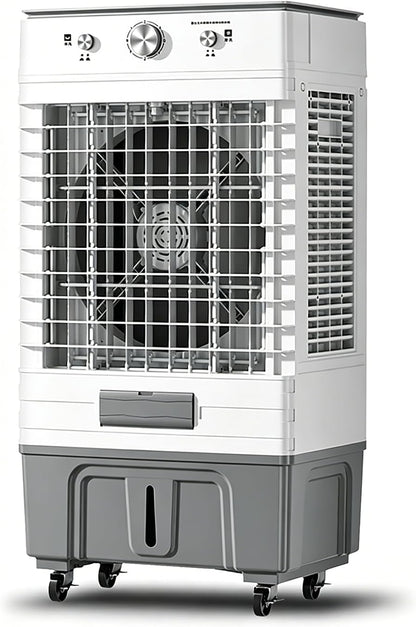 GENERIC Refroidisseur D'air Par évaporation Industriel, Ventilateur De Refroidissement à Eau Portable Avec Coussinets De Refroidissement à 3 Côtés, 3 Vitesses, Grand Réservoir D'eau Et Roues Pour Entrepôt