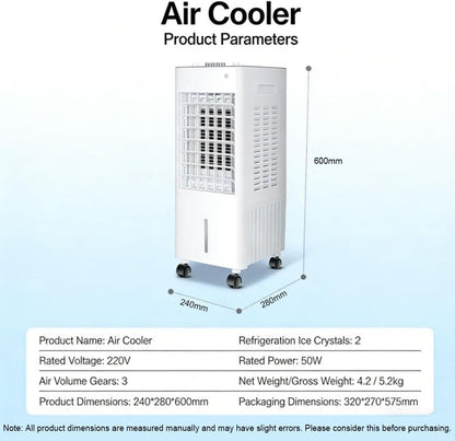  Rafraichisseur D’Air Mobile 4 En 1 Avec Télécommande, Climatiseur Mobile Sans Évacuation, Réservoir D’Eau 12L, Ioniseur Humidificateur Purificateur D'air, Minuterie 7.5H(Remote)