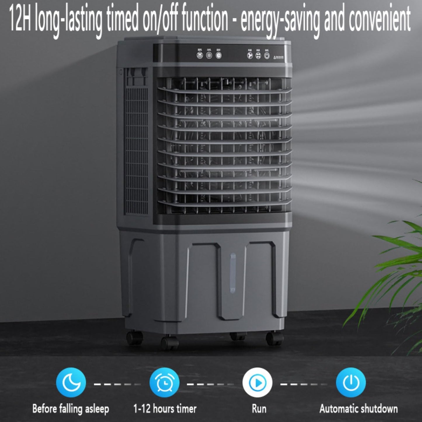  Refroidisseur Évaporatif Climatiseur Mobile Silencieux 20/30/40 Litres Purificateur D'air Avec Panneau Évaporatif Refroidissement Ventilation Affichage Tactile Ventilateur Refroidisseur D'air