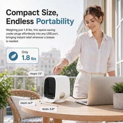  Air Breeze Refroidisseur Portable, Airabreeze Portable Air Conditioner With 300ml Tank & 7 Color LED Nightlight, 3 Speed Settings, Quiet, Cool Down Any Room In Just 90 Seconds (Pink)