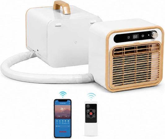  Climatiseur Tente Camping 5000 BTU, Climatiseur Split 1.5m | Structure Mobile Silencieuse, Mini AC De Table Pour Chambre Bureau, Choix De Tuyau 1m/1.5m/2m Sans Eau 12H