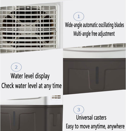 GENERIC Refroidisseur D'air Portable Avec Réservoir De 30L, Ventilateur à Courant Alternatif évaporatif Pour Une Utilisation Intérieure.Doté De 3 Vitesses, Oscillation Grand Angle, Télécommande Et Mobilité Fa