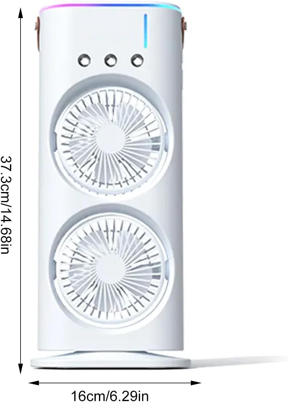  Ventilateur Pulvérisateur Portable à Double Extrémité, Refroidisseur D'air Par évaporation De Lumière LED, Humidificateur Rechargeable Par USB, Ventilateur De Bureau à Double Extrémité Avec