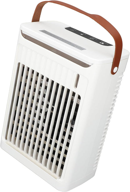  Climatiseur Portable, Humidificateur, Refroidisseur D'air, Refroidissement Efficace, 2 Brumes Froides, Ventilateur à 5 Vitesses, 7 LED, Mini Prise USB, Pour Maison, Bureau,