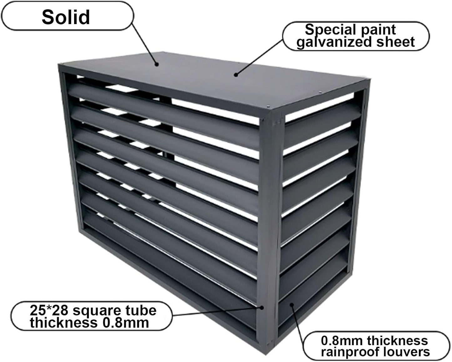 GENERIC Housse En Aluminium Durable Pour Climatiseurs MiniSplit Et Pompes à Chaleur - Protection Extérieure Résistante Aux Intempéries - Convient Aux Unités Extérieures