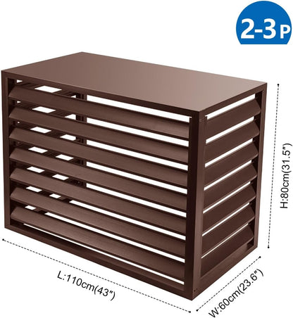 GENERIC Housse De Protection En Aluminium Marron Pour Climatiseur Installation Facile Taille Extérieure 110 X 60 X 80 Cm Bouclier AC Résistant Aux Intempéries Pour Un Usage Domestique