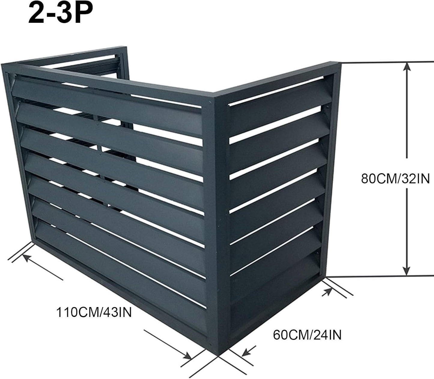 GENERIC Housse De Climatiseur Pour Unités De Fenêtre En Alliage D'aluminium Résistant Aux Intempéries, Protection Contre La Pluie, Utilisation Intérieur/extérieur, Gris, Parfaite Pour Dissimuler Les Unités De