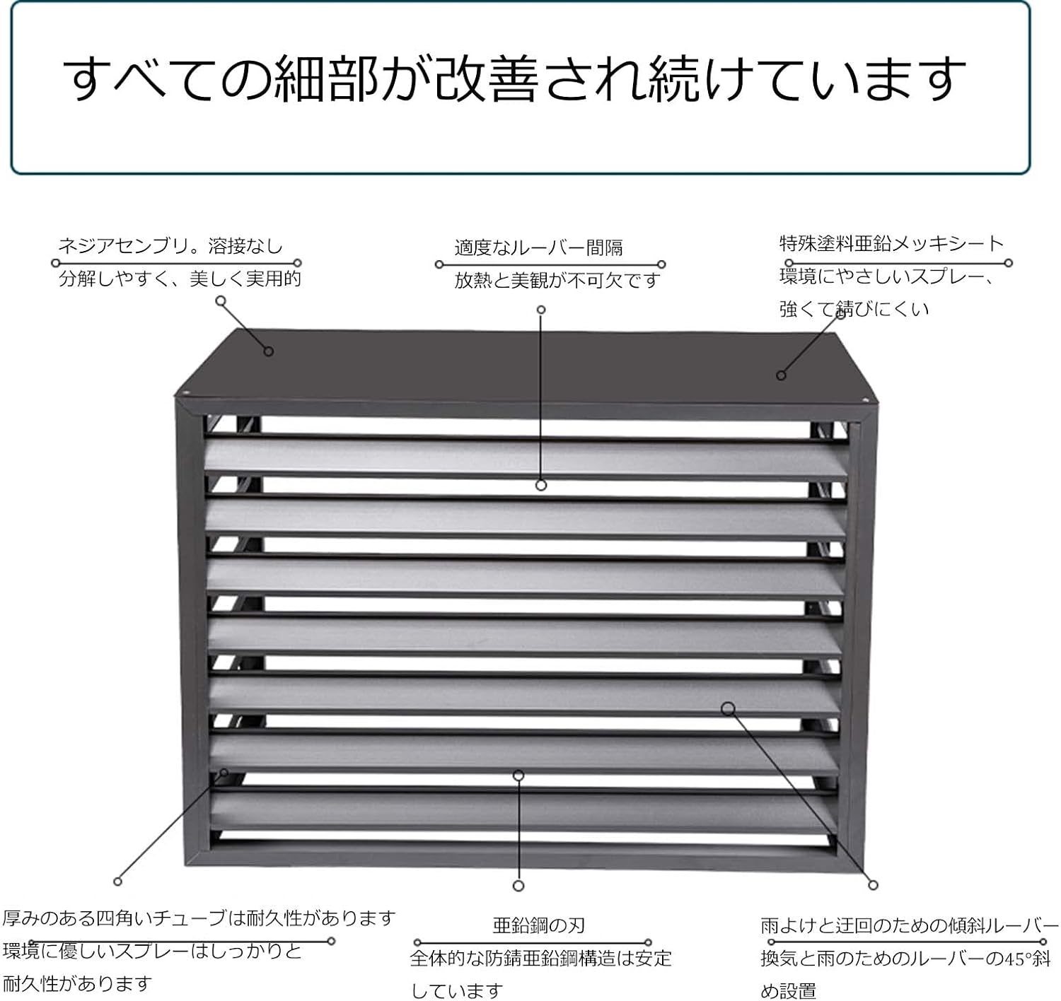 GENERIC Housse De Climatiseur Extérieur – Décorative, Autonome Pour Unités De Climatisation Et Ordures, Résistante Aux Intempéries 110 X 60 X 80 Cm (L X L X H) Et Ion élégant